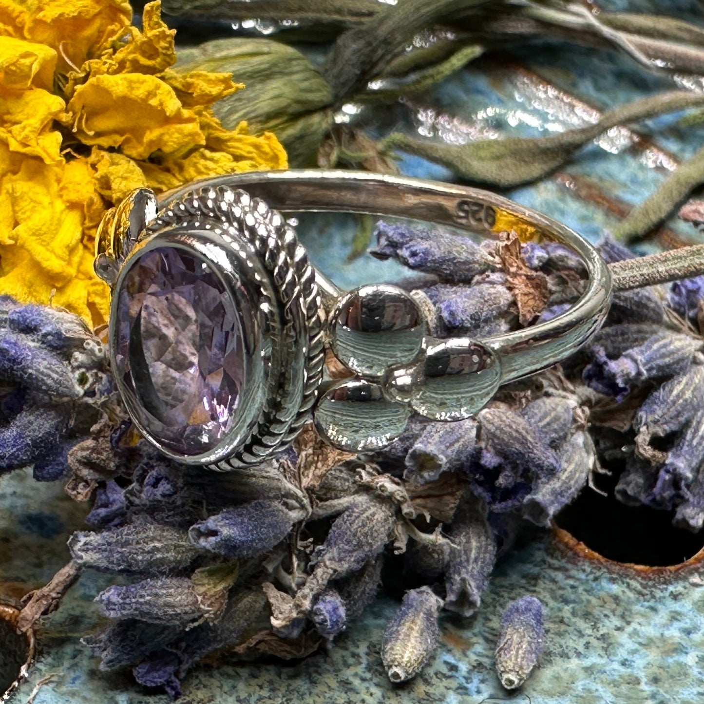 Airdrie Flower Ring in Sterling Silver