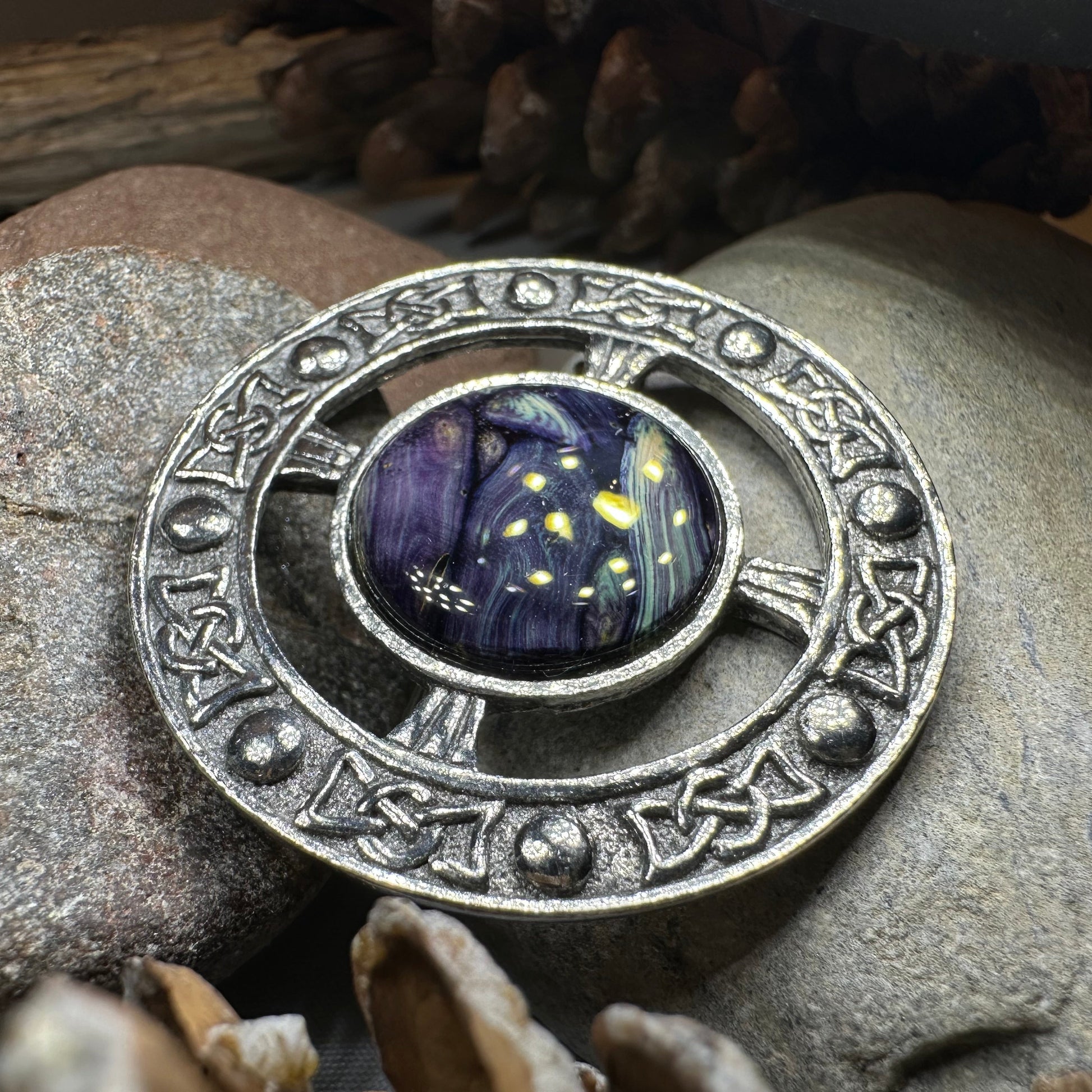 Celtic Heathergems Brooch - Handmade in Scotland — view 9