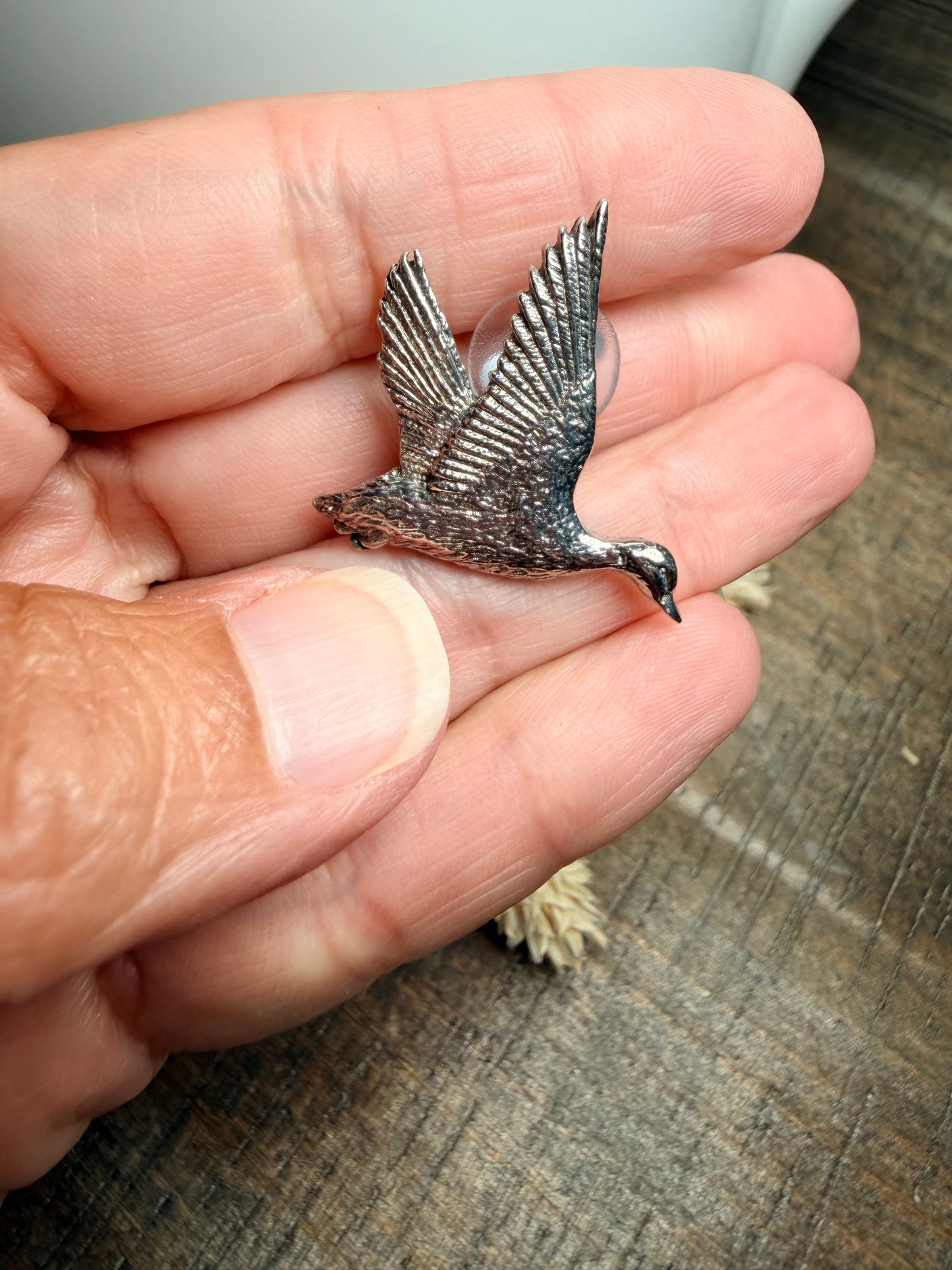 Pewter Duck Lapel Pin - Handmade in Scotland