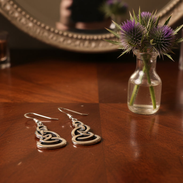 Fey Celtic Knot Earrings in Sterling Silver