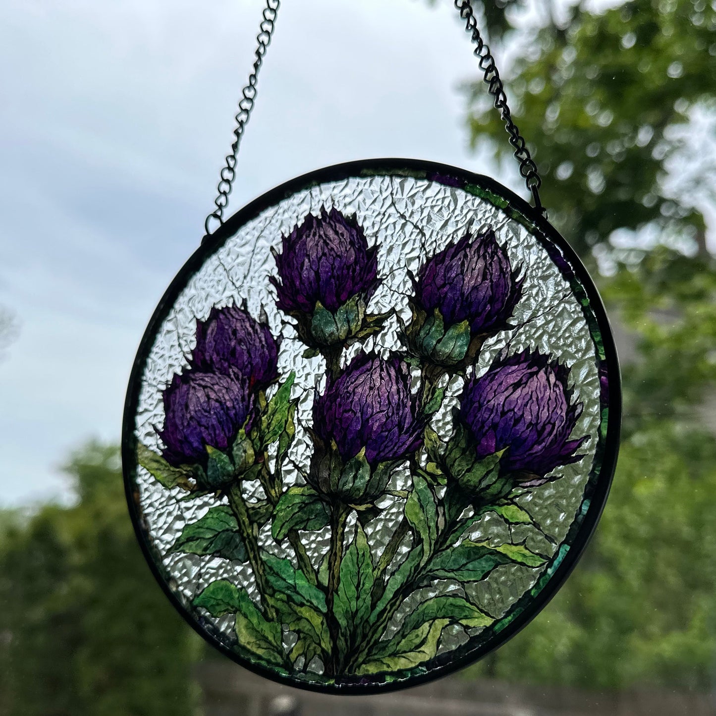 Scottish Highland Thistles Suncatcher