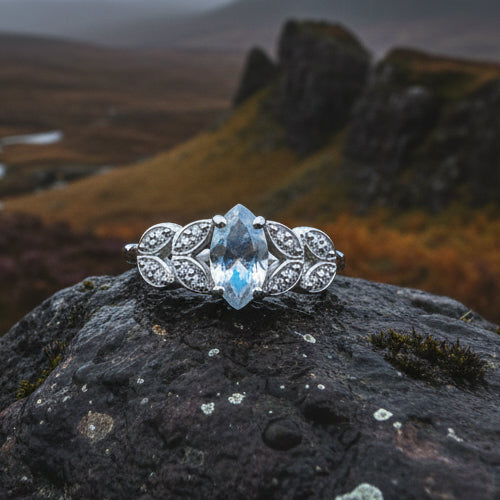 Laurel Moonstone Ring in Sterling Silver — view 6