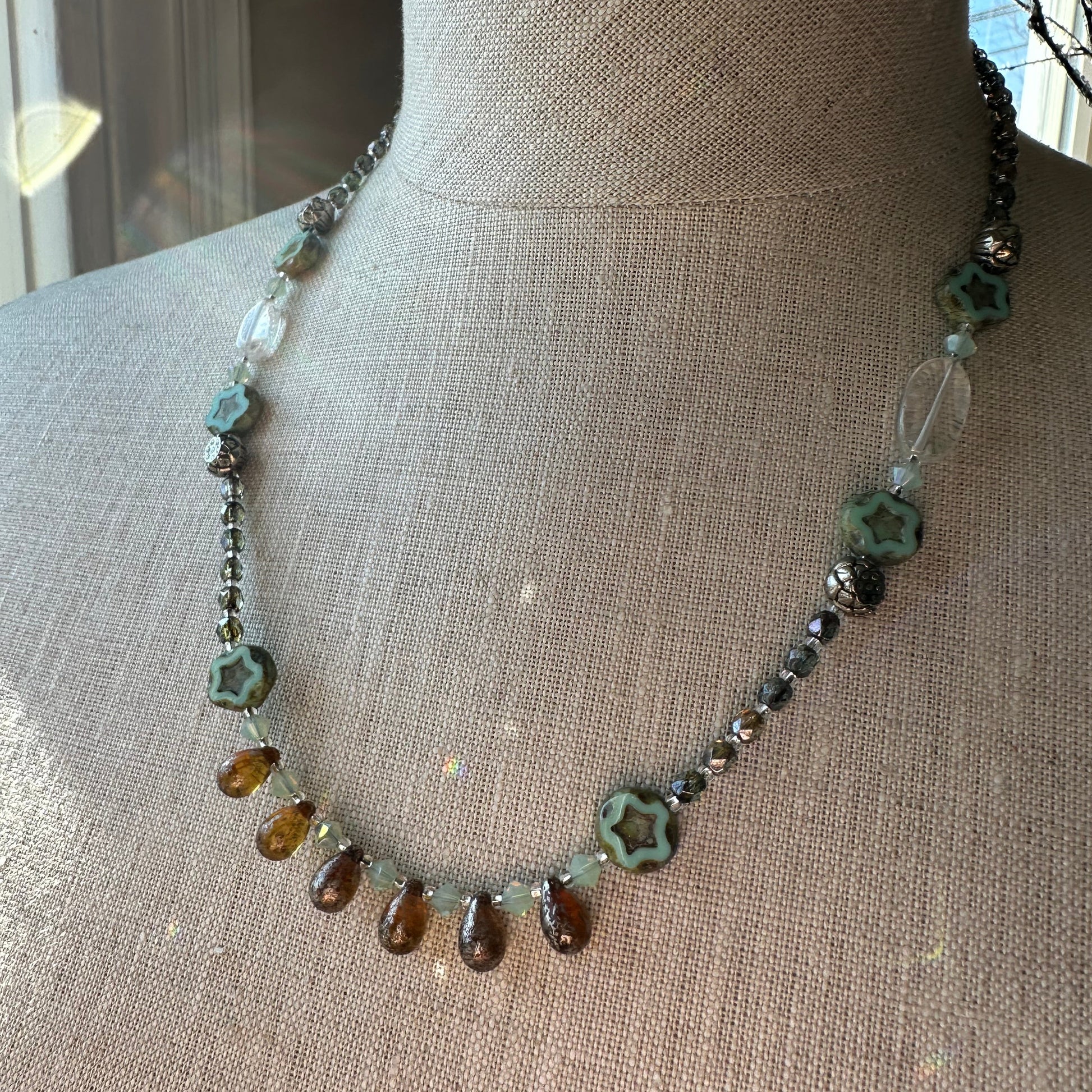 Golden Lotus Crystal Necklace — view 6