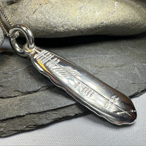 Load image into Gallery viewer, Gaelic My Heart Ogham Necklace - Made in Ireland
