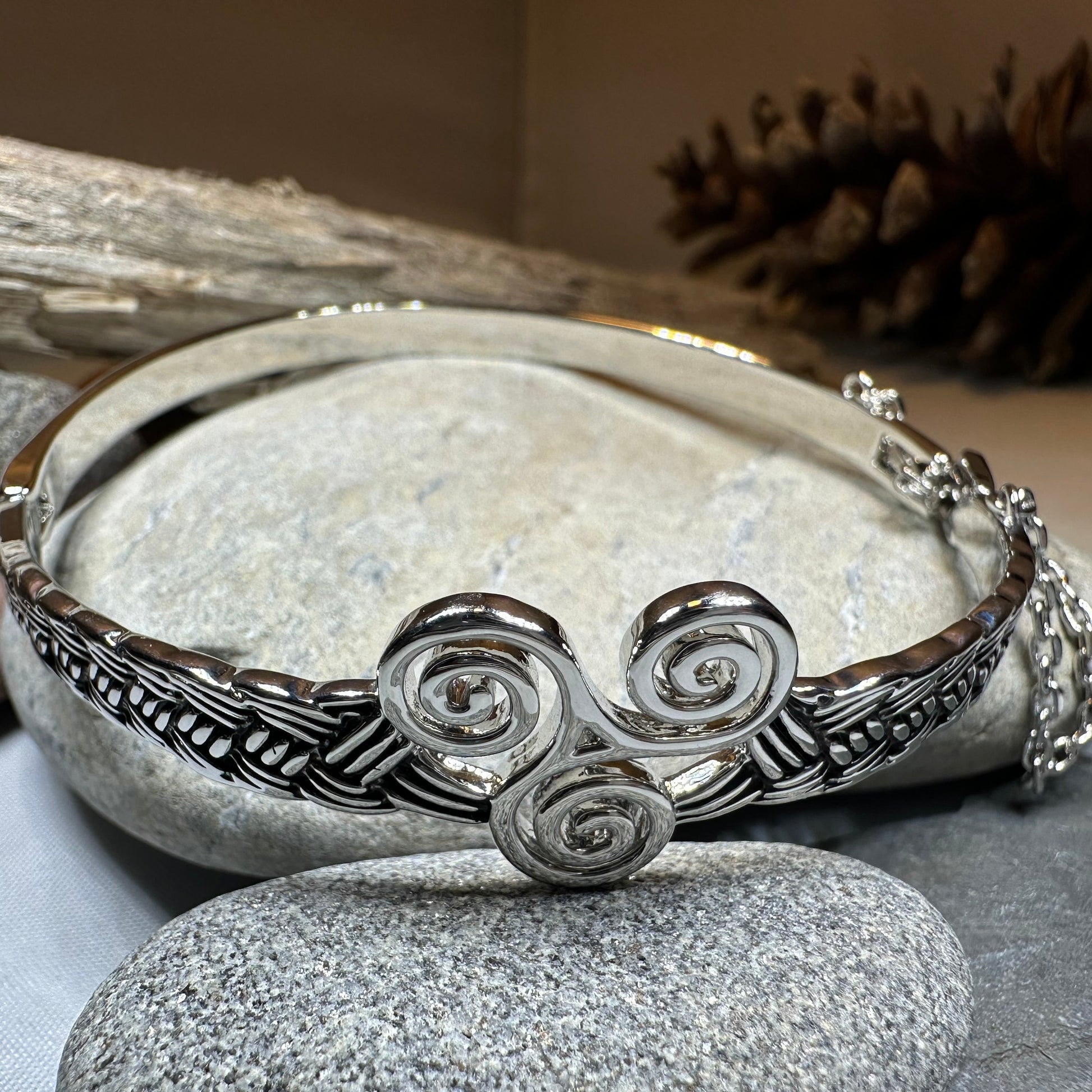Celtic Triple Spiral Bracelet — view 5