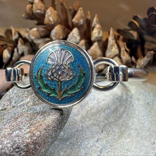 Enamel Scottish Thistle Bracelet for Women — view 3