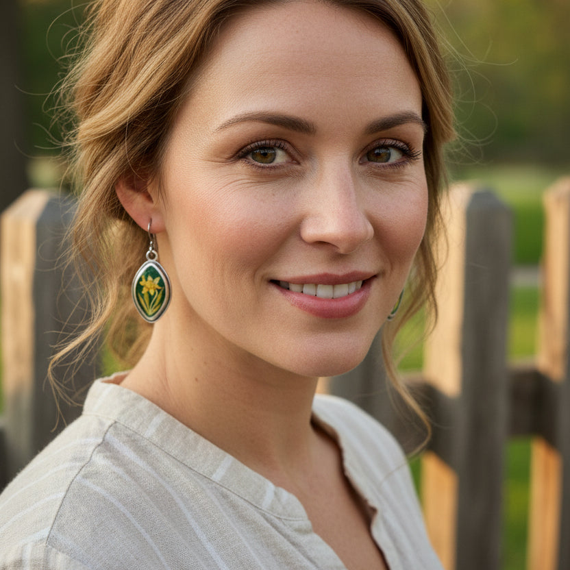 Daffodil Art Earrings - Handmade in the U.S.A.