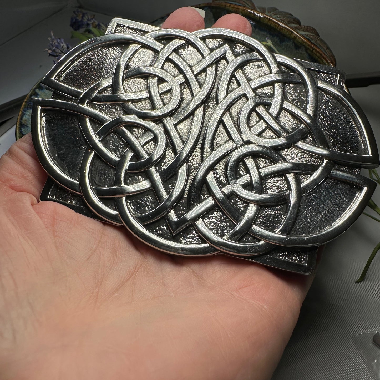 Large Celtic Kilt Belt Buckle - Handmade in Scotland