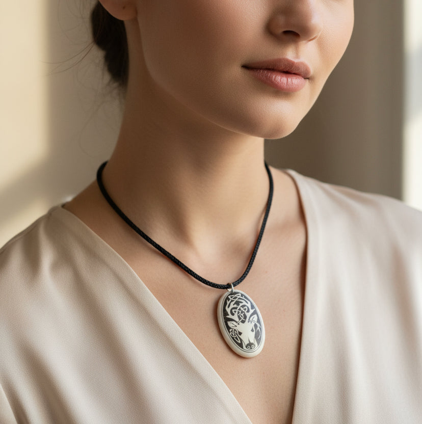 Highland Celtic Stag Necklace - Handmade in the U.S.A.