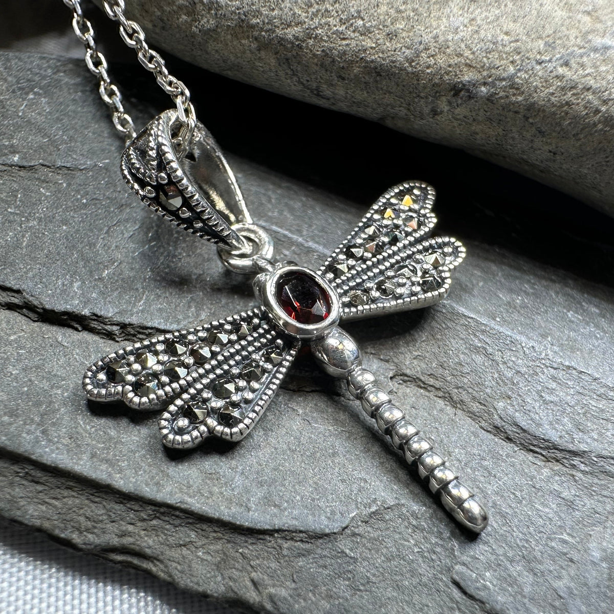 Hope Marcasite Dragonfly Necklace — view 2