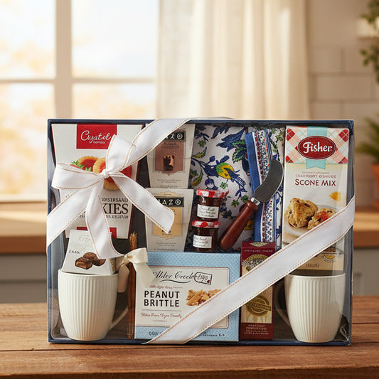 Good Morning Breakfast Tray Gift Basket with Mugs