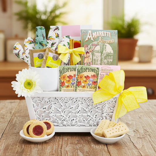 Planted With Love Cookies & Tea Gift Basket with Mug
