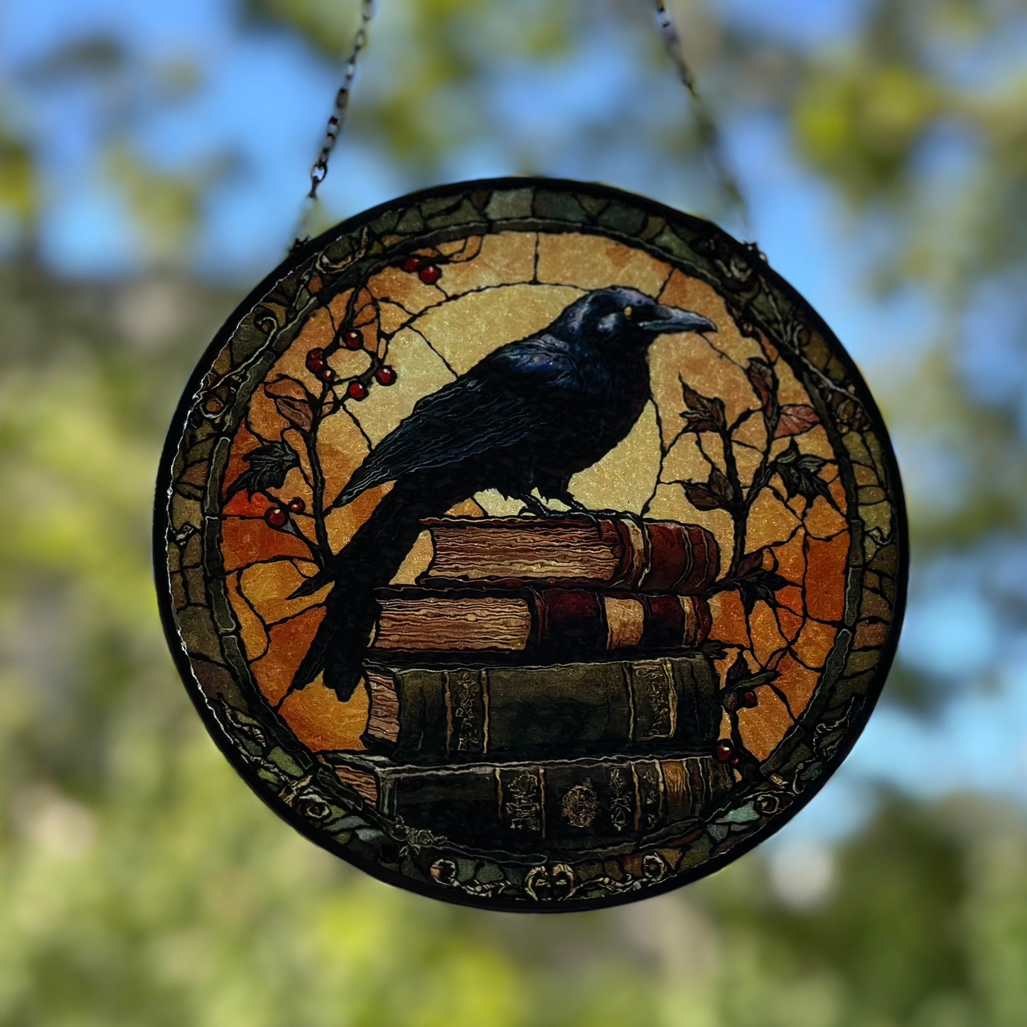 Autumn Raven Suncatcher