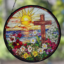 Load image into Gallery viewer, Springtime Cross Suncatcher
