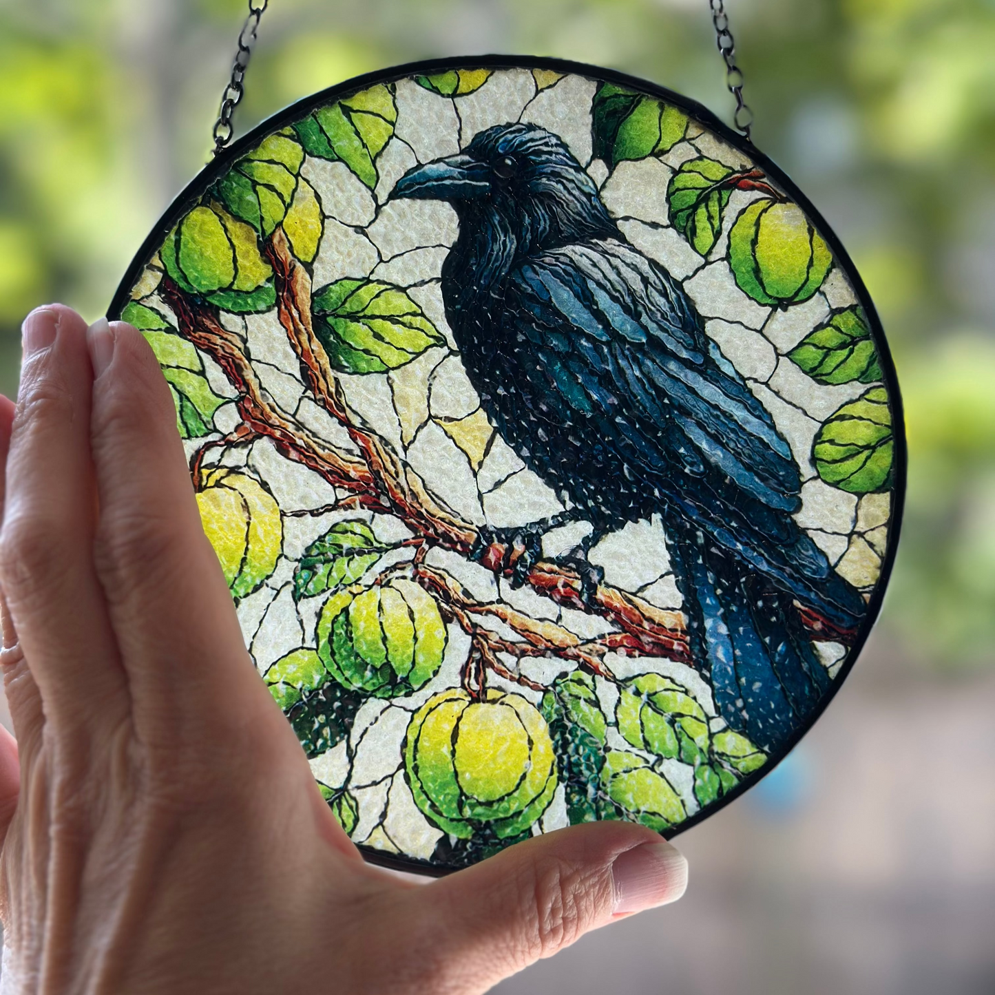Green Raven Suncatcher