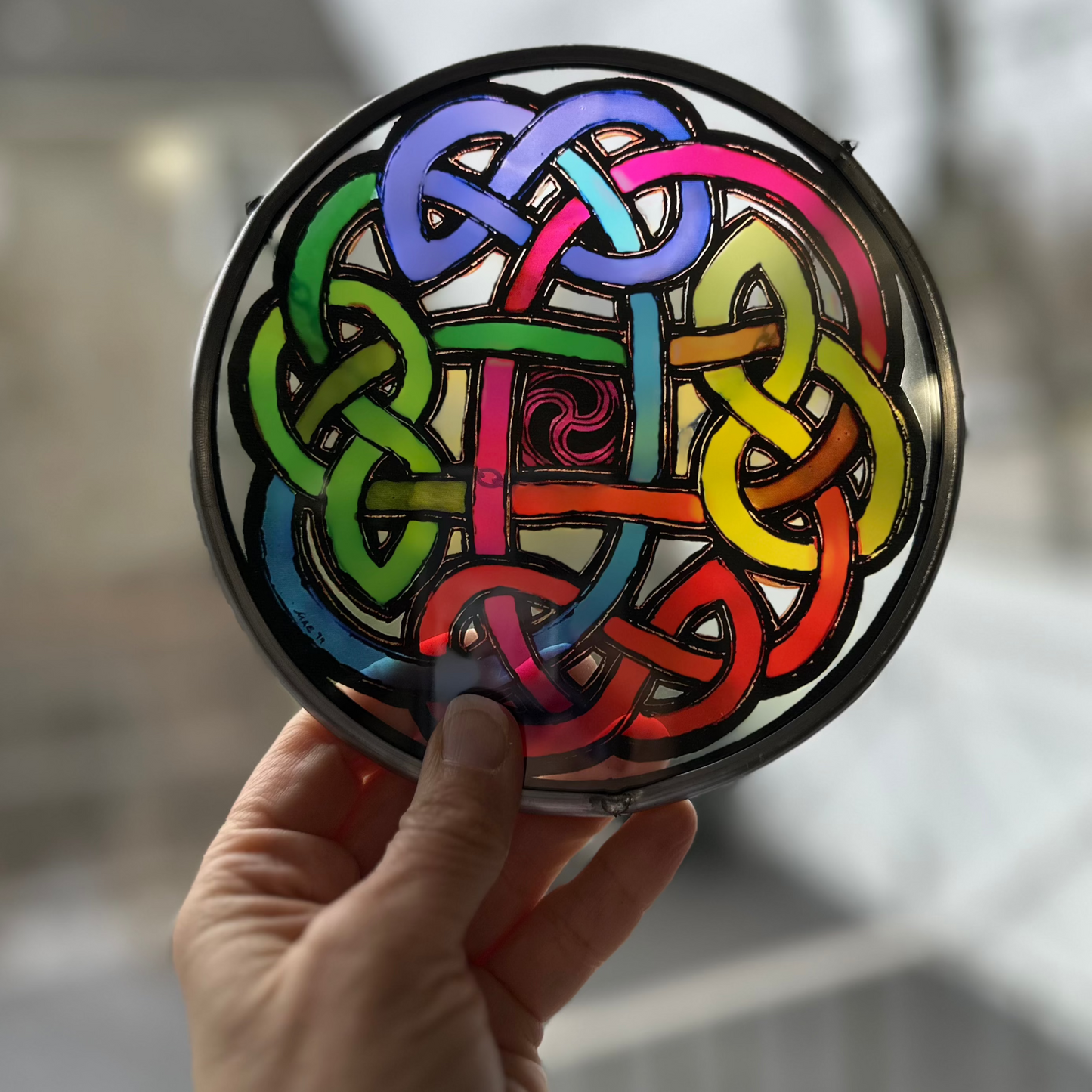 Celtic Eternal Knot Stained Glass