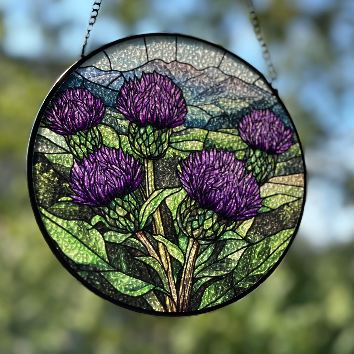 Scottish Highland Thistles Suncatcher