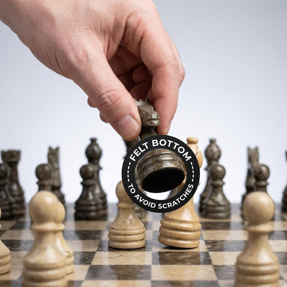 Luxury Grey and Verona Marble Chess Set 12 Inches - Premium Quality