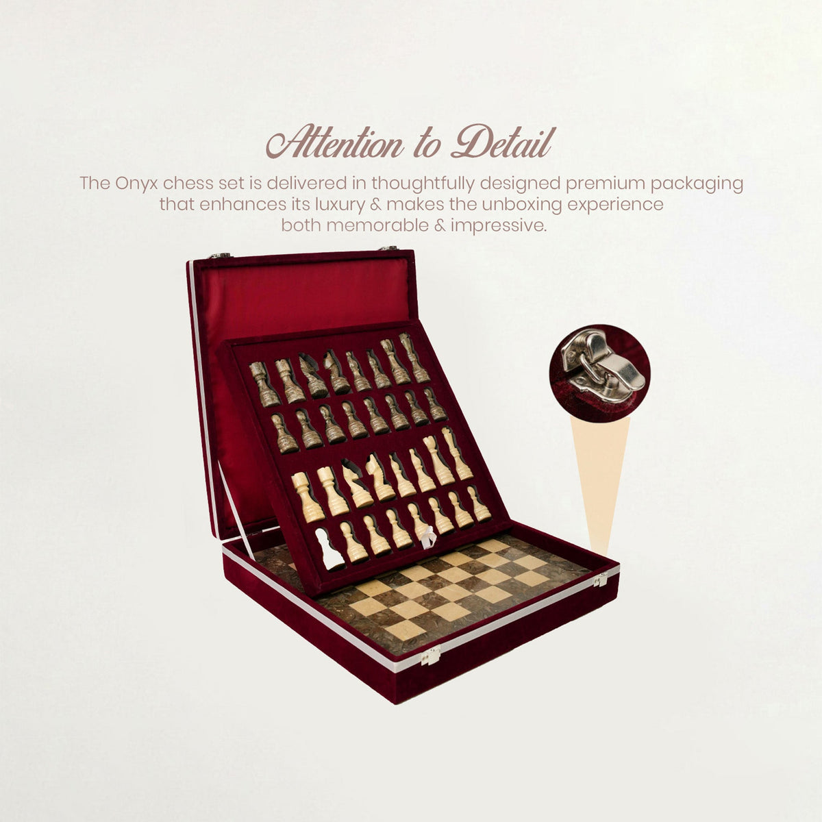 Luxury Grey and Verona Marble Chess Set 12 Inches - Premium Quality