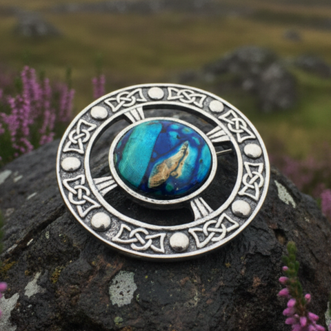 Load image into Gallery viewer, Celtic Heathergems Brooch - Handmade in Scotland
