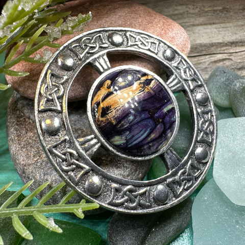 Load image into Gallery viewer, Celtic Heathergems Brooch - Handmade in Scotland
