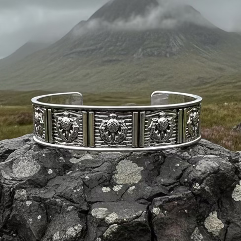 Alba Thistle Cuff Bracelet