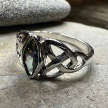 Load image into Gallery viewer, Mystic Topaz Trinity Knot Ring
