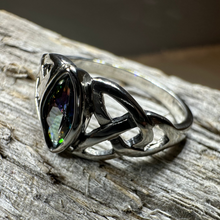 Load image into Gallery viewer, Mystic Topaz Trinity Knot Ring
