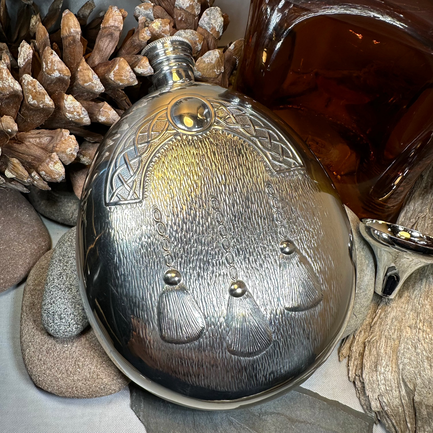 Scottish Sporran Pewter Hip Flask - Handmade in England