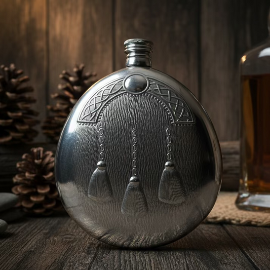 Scottish Sporran Pewter Hip Flask - Handmade in England