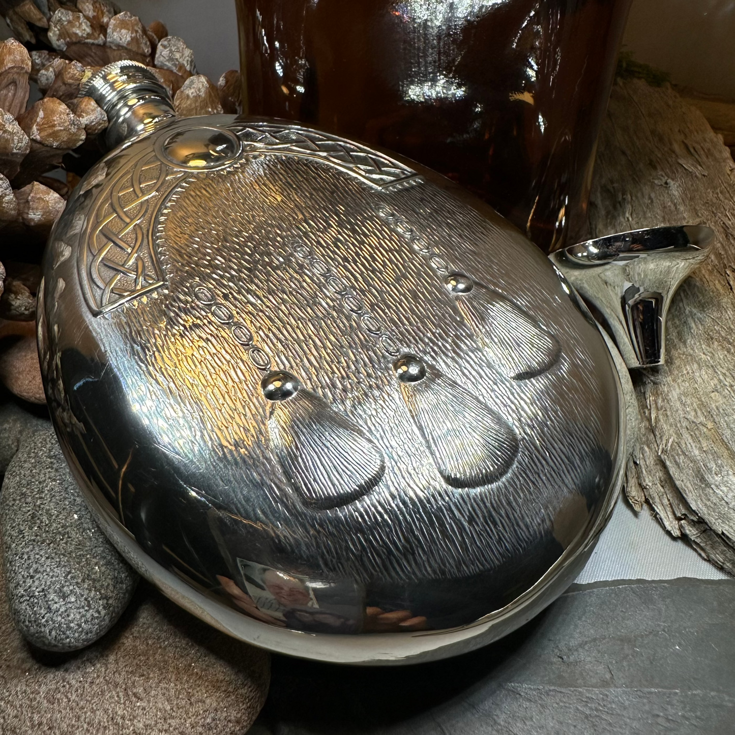 Scottish Sporran Pewter Hip Flask - Handmade in England