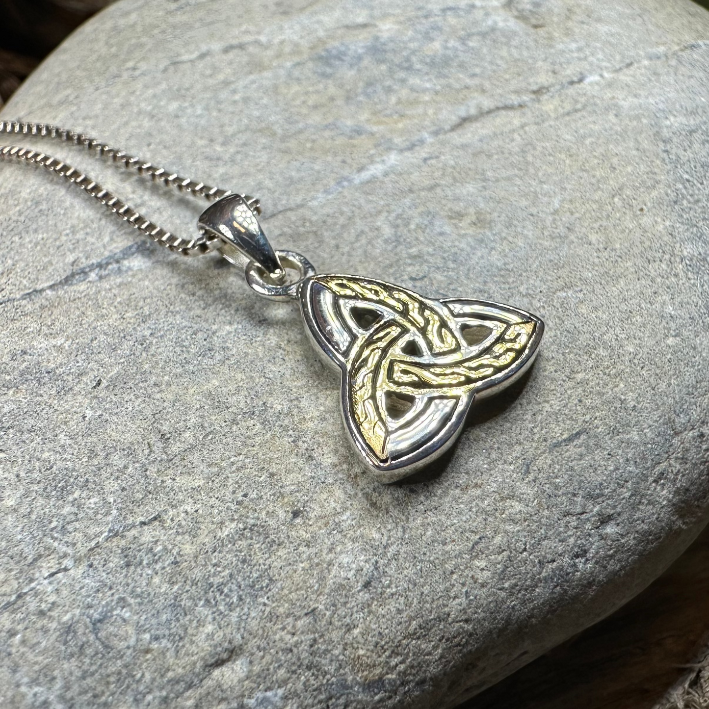 Errill Celtic Trinity Knot Necklace in Sterling Silver — view 6