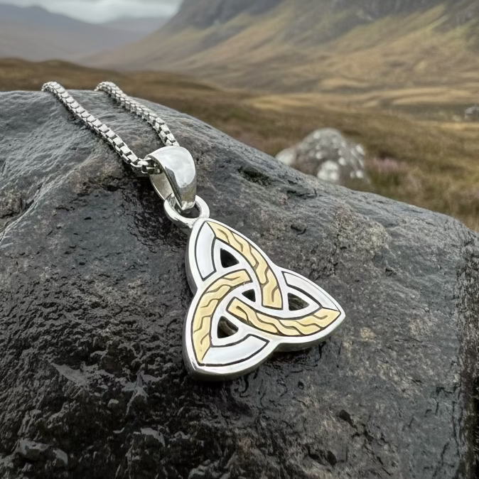 Errill Celtic Trinity Knot Necklace in Sterling Silver