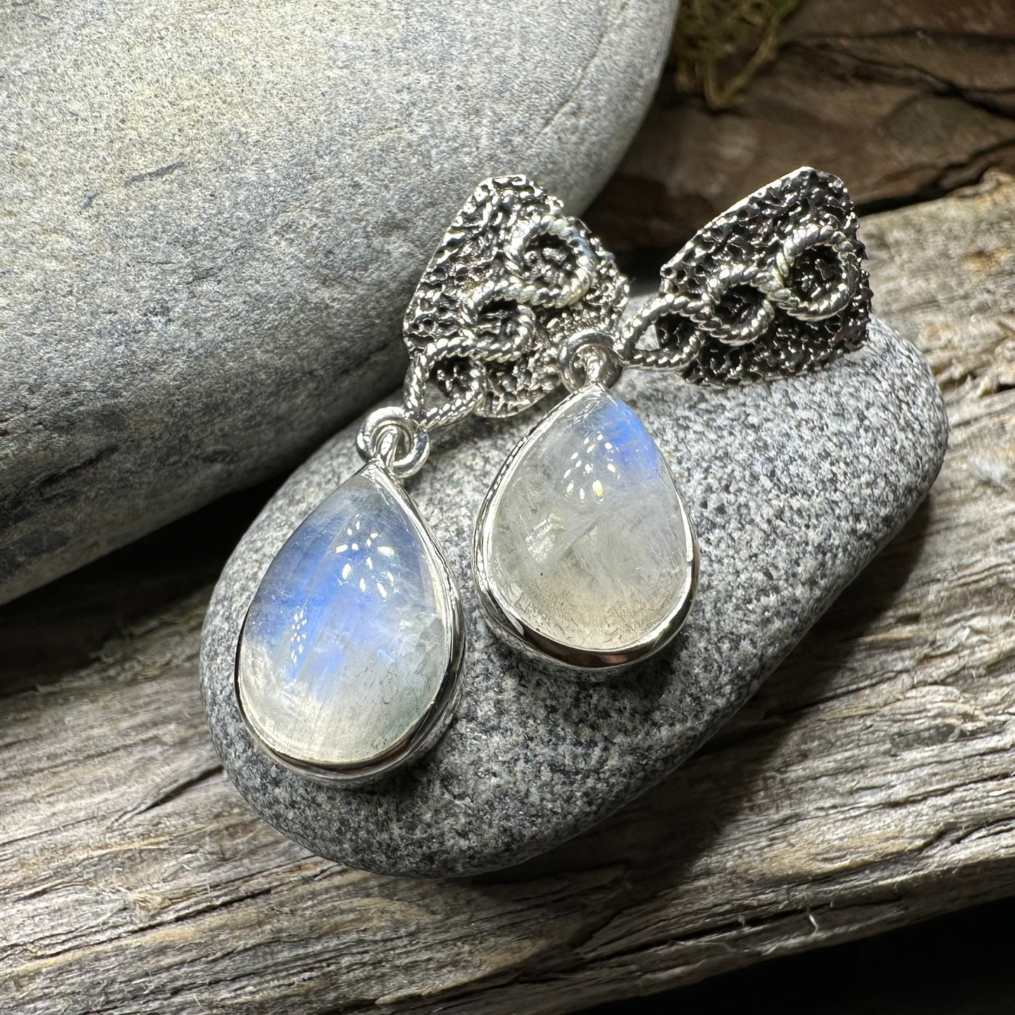 Adamaris Celtic Moonstone Earrings — view 3
