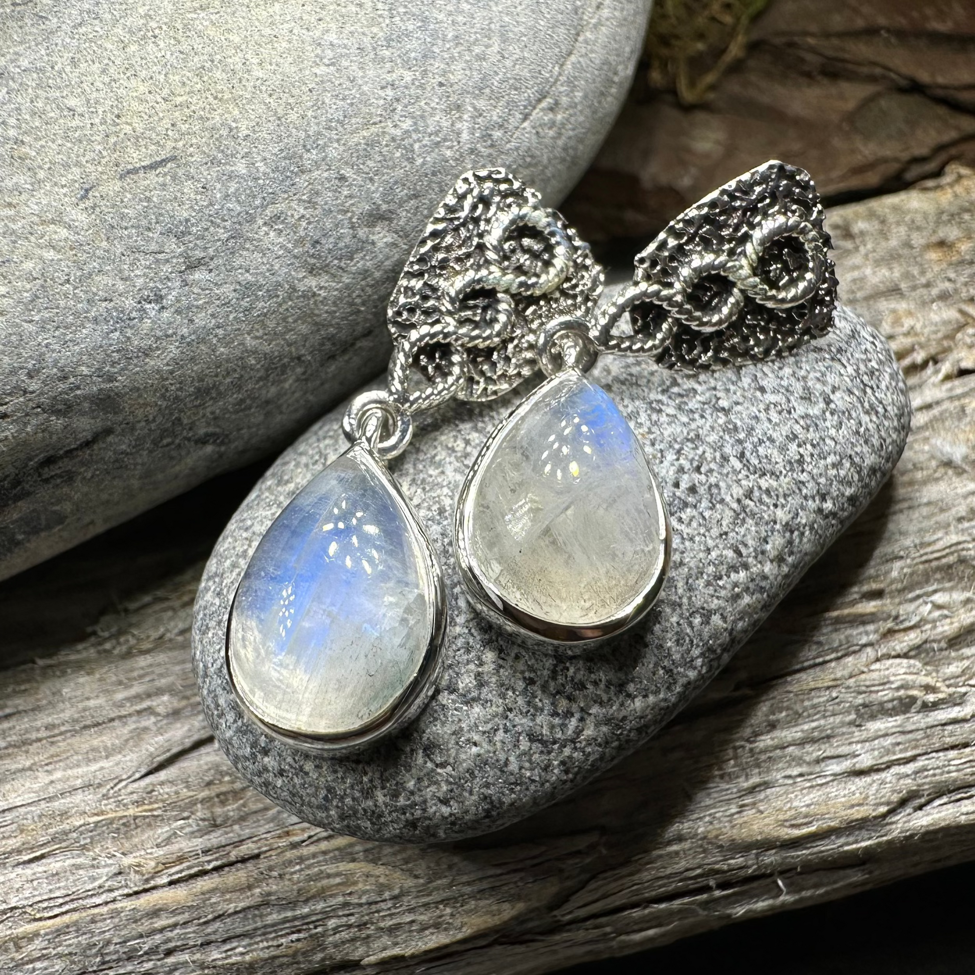 Adamaris Celtic Moonstone Earrings — view 3