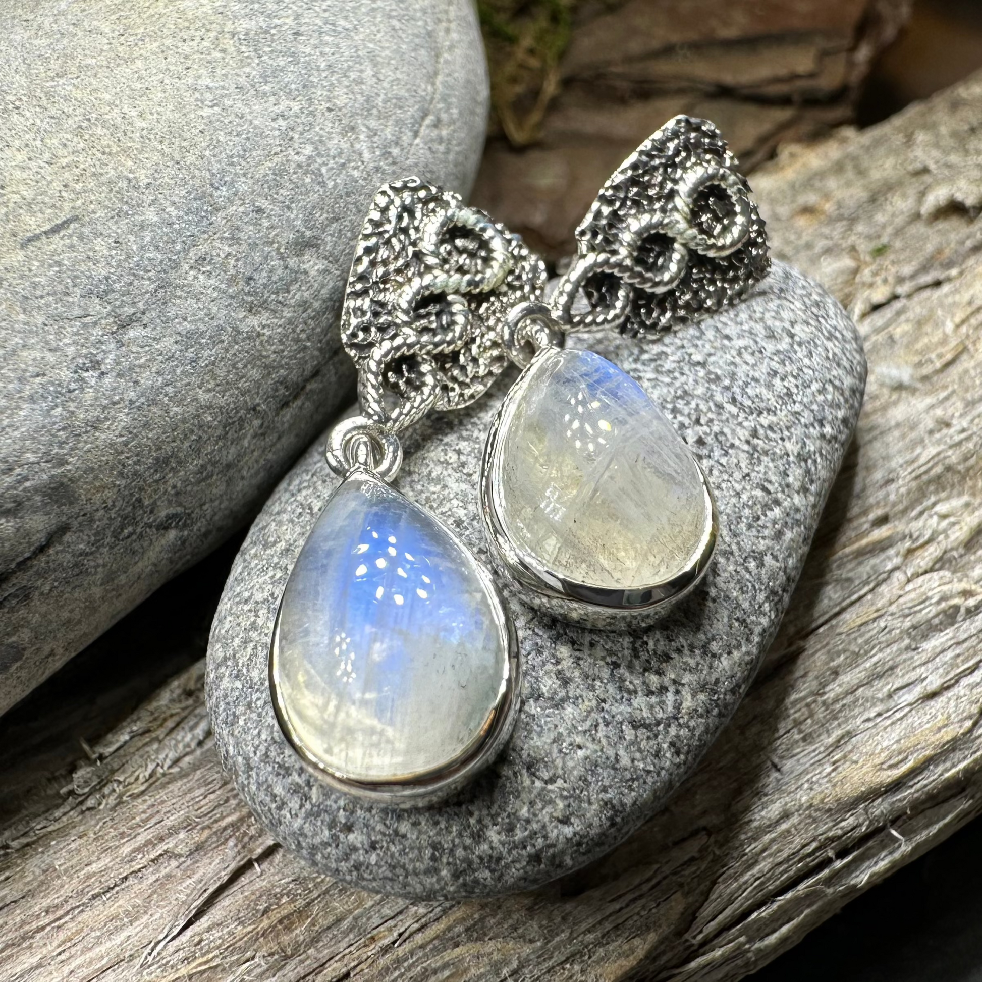 Adamaris Celtic Moonstone Earrings — view 5
