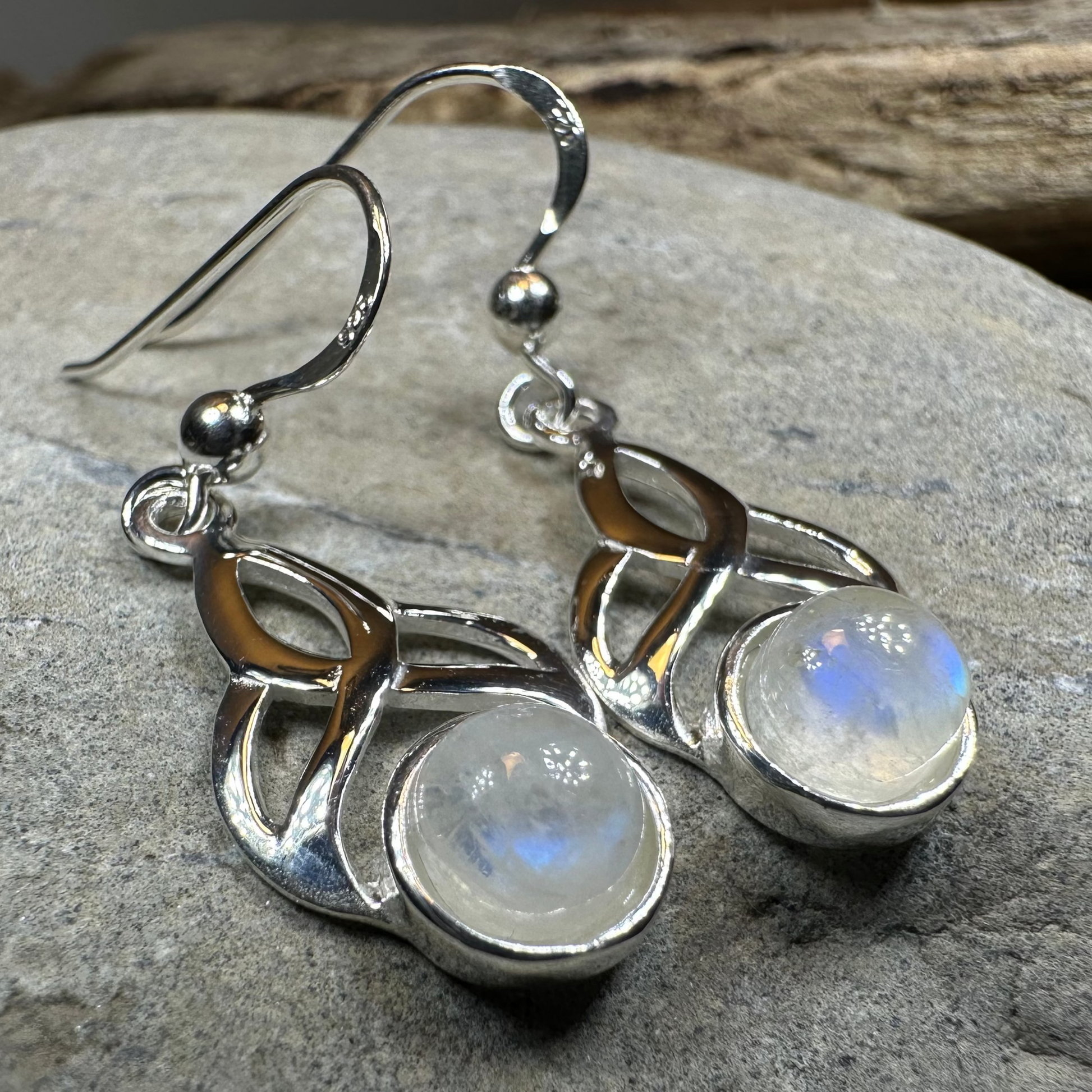 Edana Celtic Moonstone Earrings — view 6
