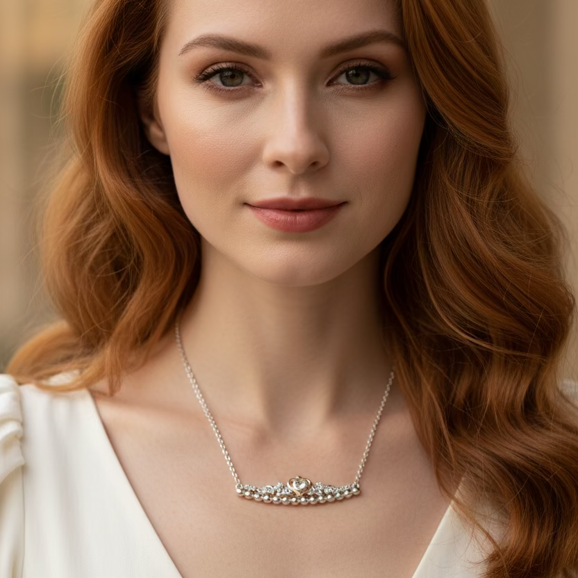 Celtic Irish Princess Heart Necklace - Handmade in Ireland