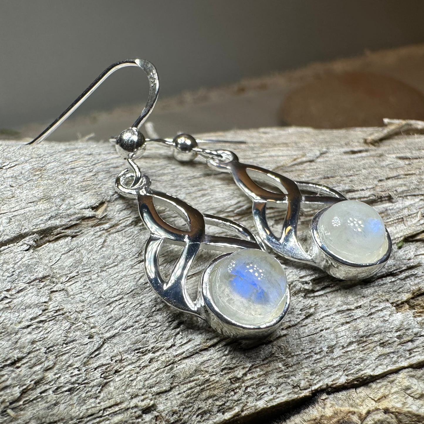 Edana Celtic Moonstone Earrings — view 7