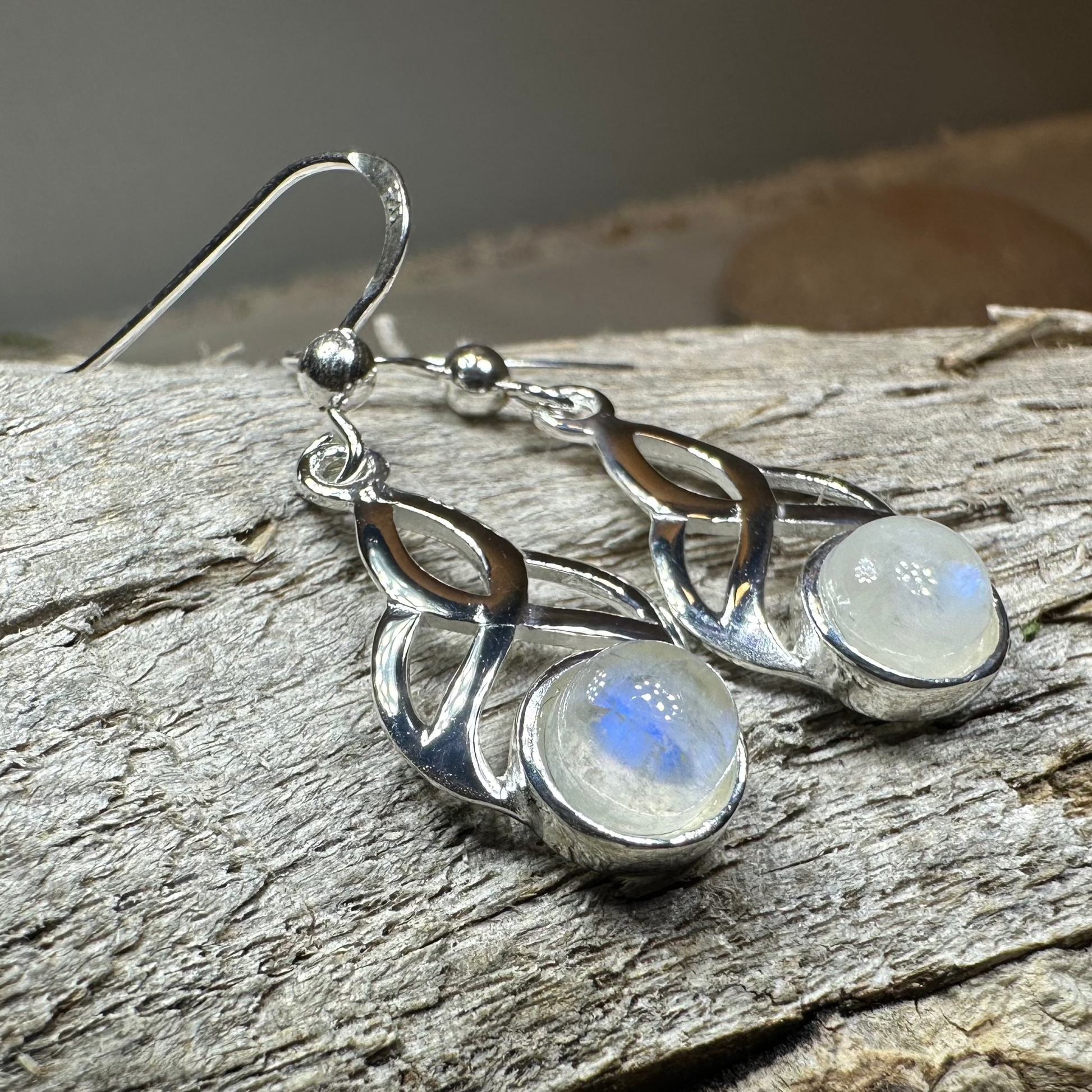 Edana Celtic Moonstone Earrings — view 7