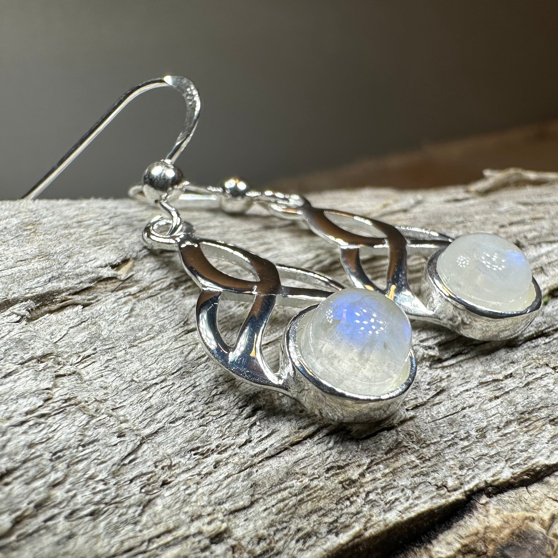 Edana Celtic Moonstone Earrings — view 5