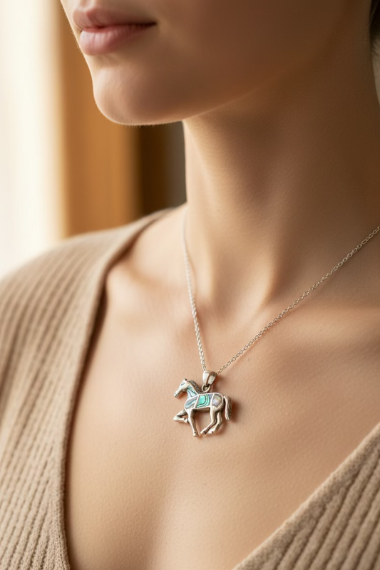 Shimmering Horse Necklace