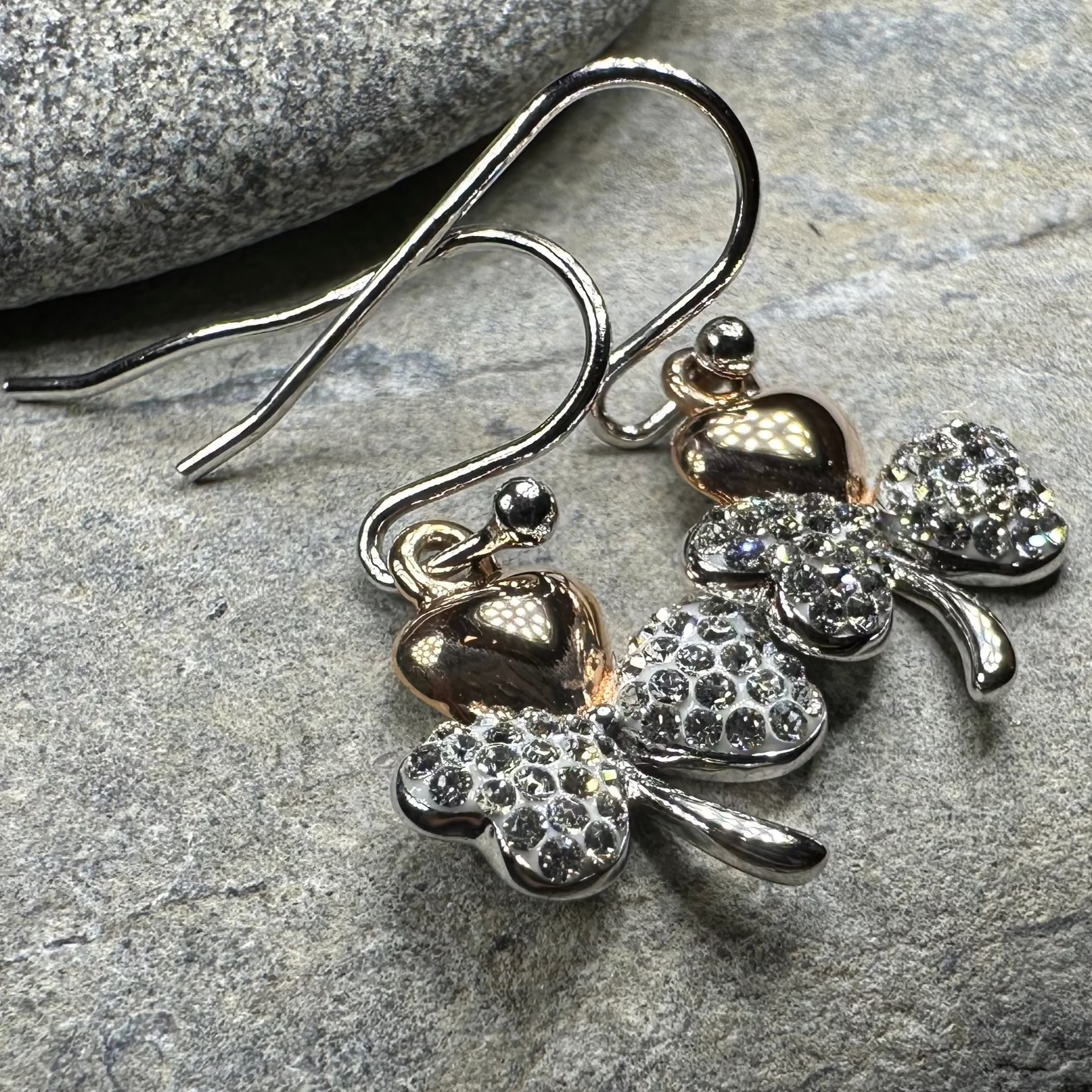Elegant Irish Shamrock Earrings - Made in Ireland — view 2