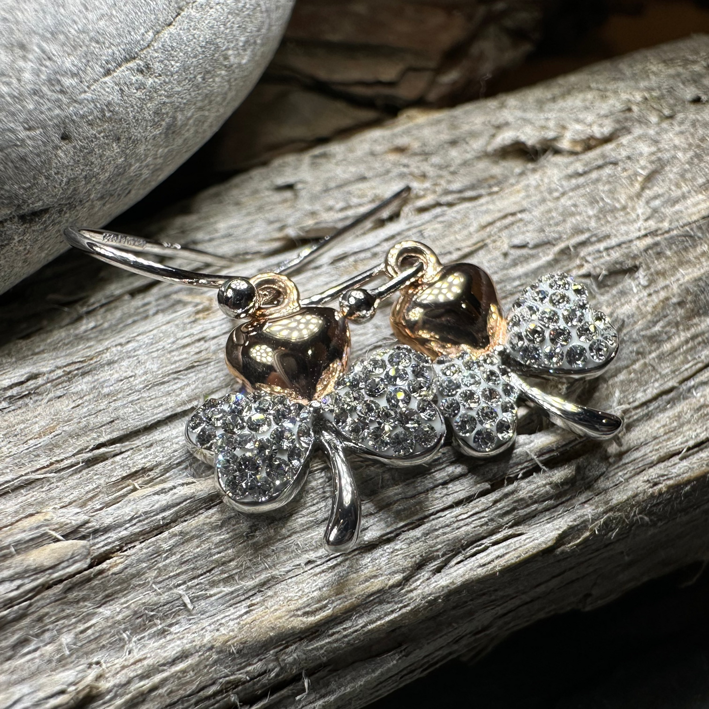 Elegant Irish Shamrock Earrings - Made in Ireland — view 4