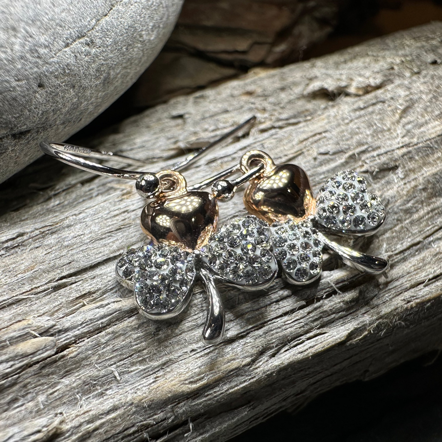 Elegant Irish Shamrock Earrings - Made in Ireland