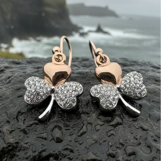 Elegant Irish Shamrock Earrings - Made in Ireland