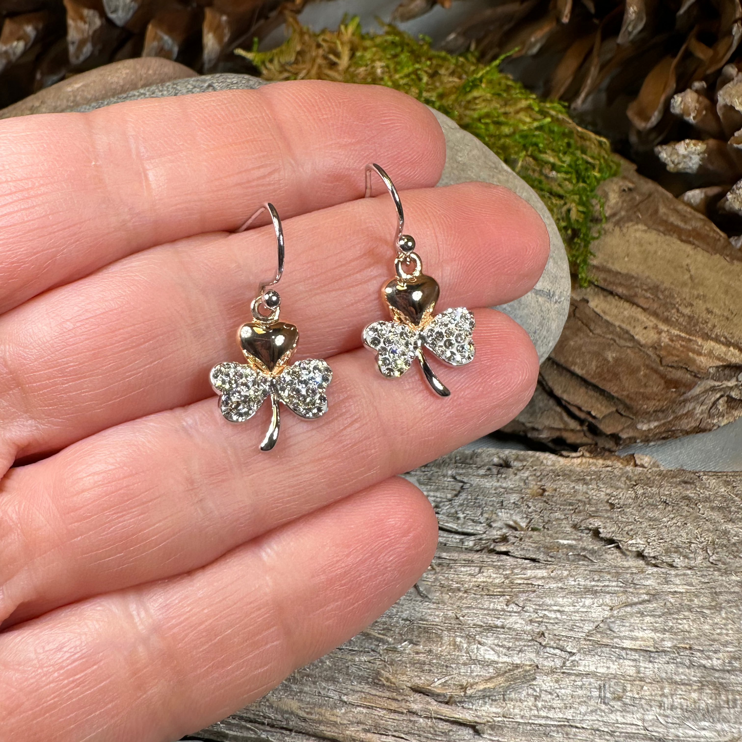 Elegant Irish Shamrock Earrings - Made in Ireland — view 6