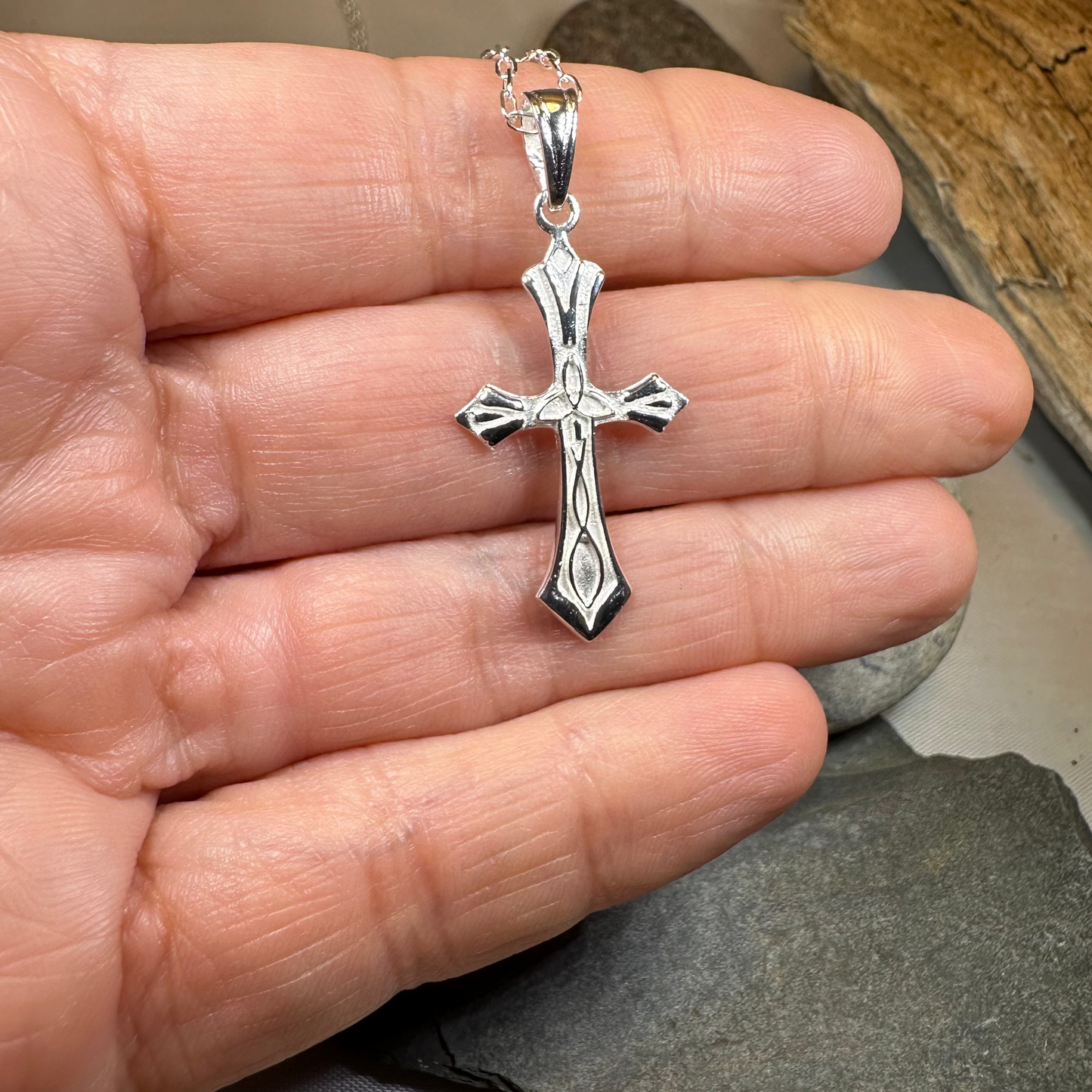Kells Celtic Cross Necklace in Sterling Silver