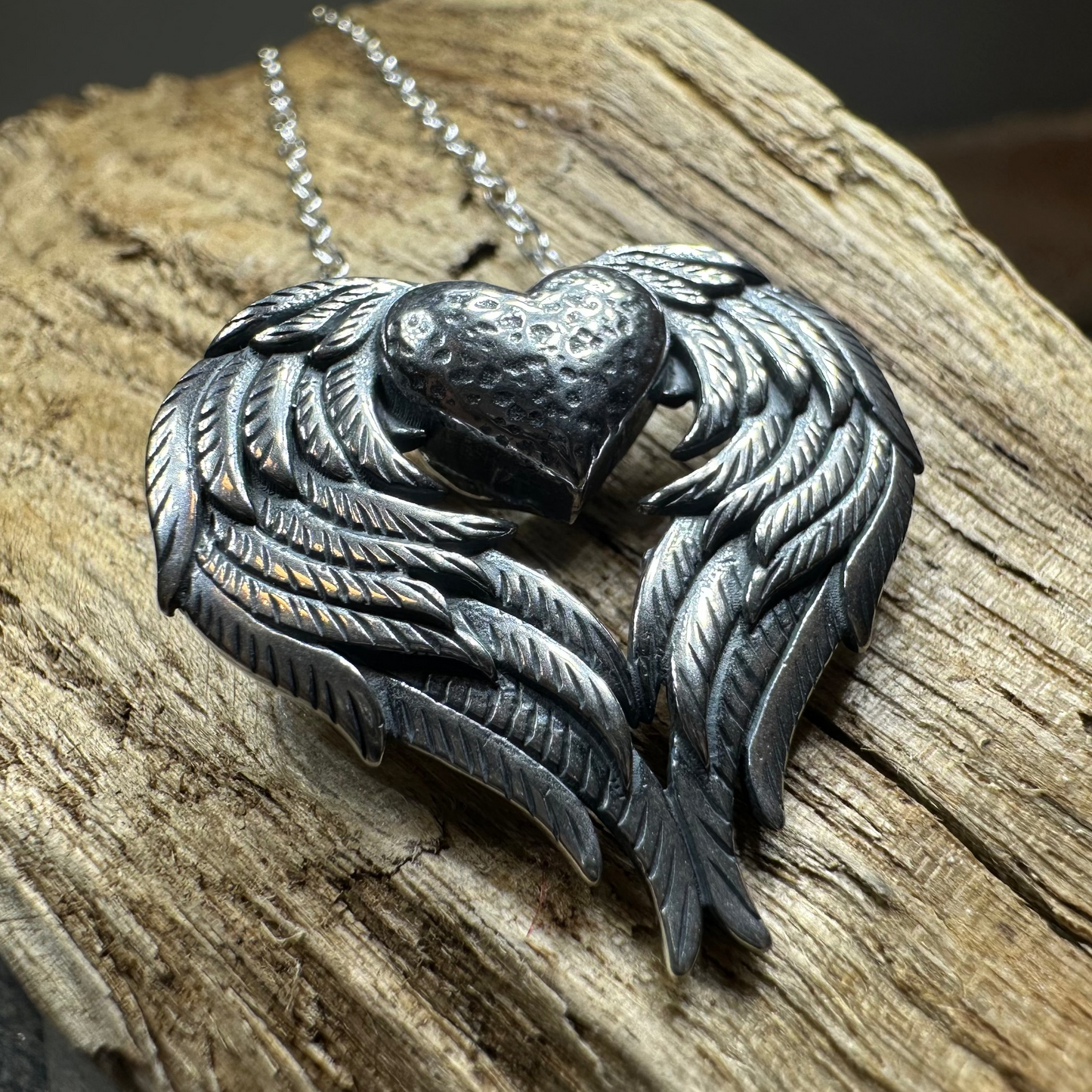 Seraphina Angel Wings Necklace in sterling silver