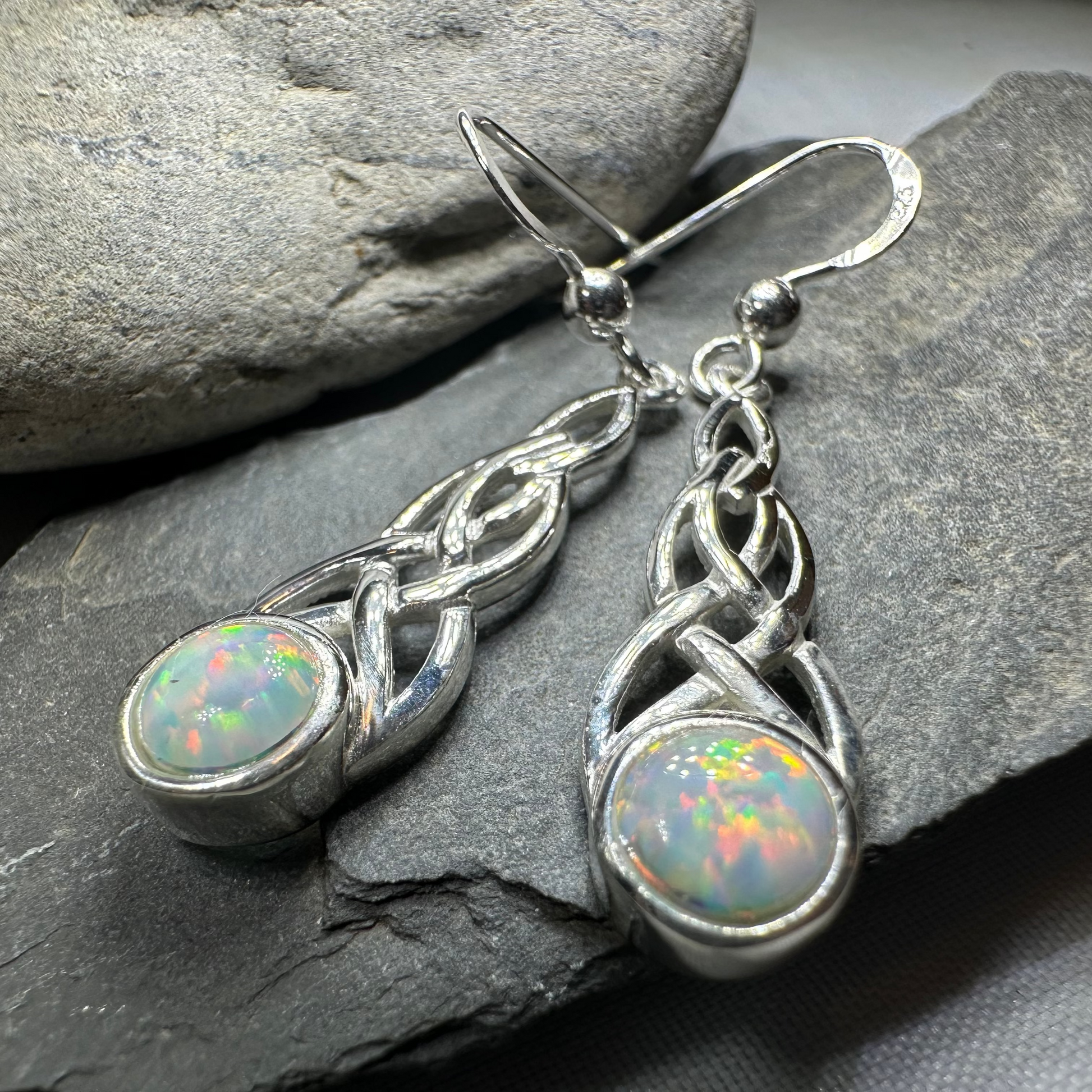 Muriel Celtic Knot Opal Earrings — view 3
